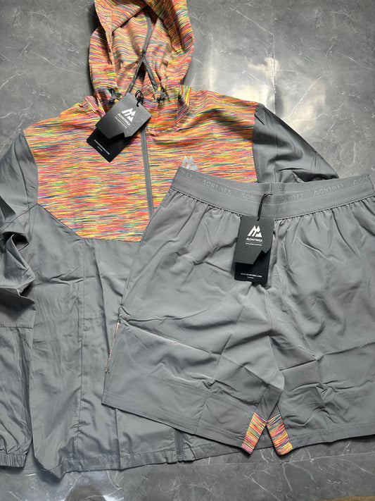Montirex Performance Jacket & Shorts Set – Grey Multi