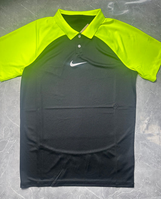 Nike Dri-FIT Polo Shirt – Black & Neon Yellow Gradient